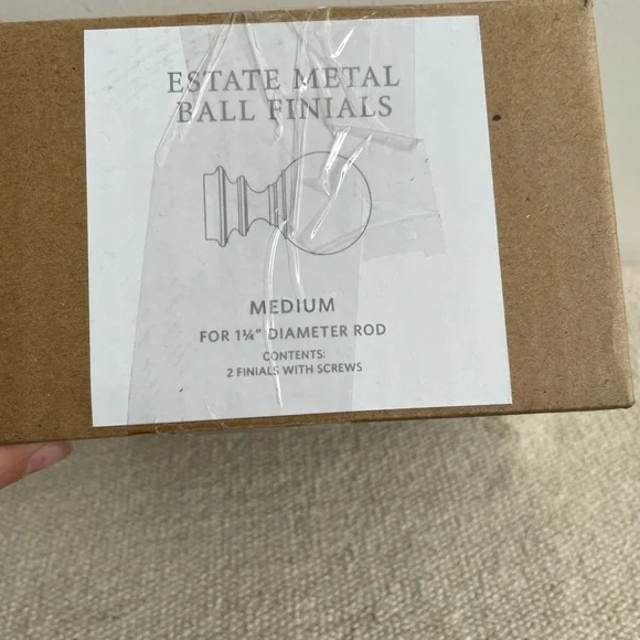 Restoration Hardware Estate Metal Ball Finials Medium Set Of 2 - Picture 2 of 5